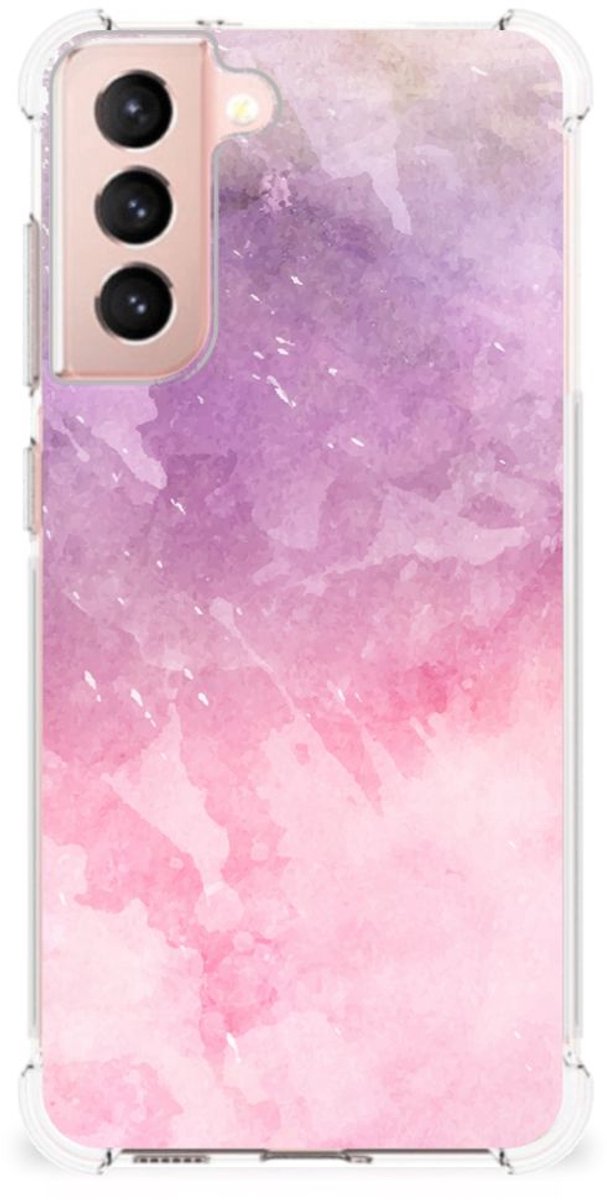 Back Cover voor Back Cover Samsung Galaxy S21 FE Pink Purple Paint