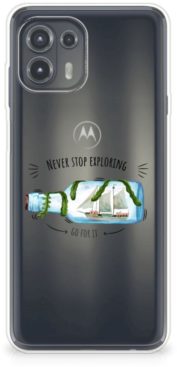 Motorola Edge 20 Lite Telefoonhoesje met Naam Boho Bottle