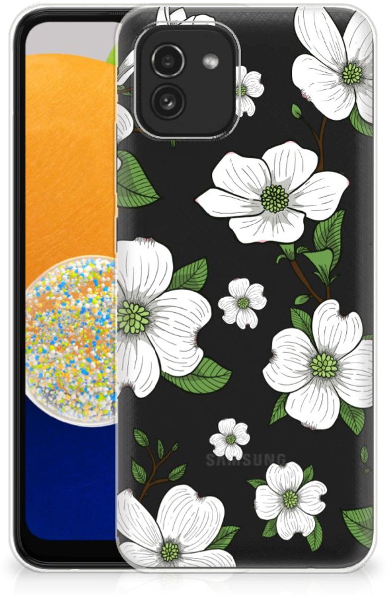 Back Cover voor Samsung Galaxy A03 TPU Case Dogwood Flowers