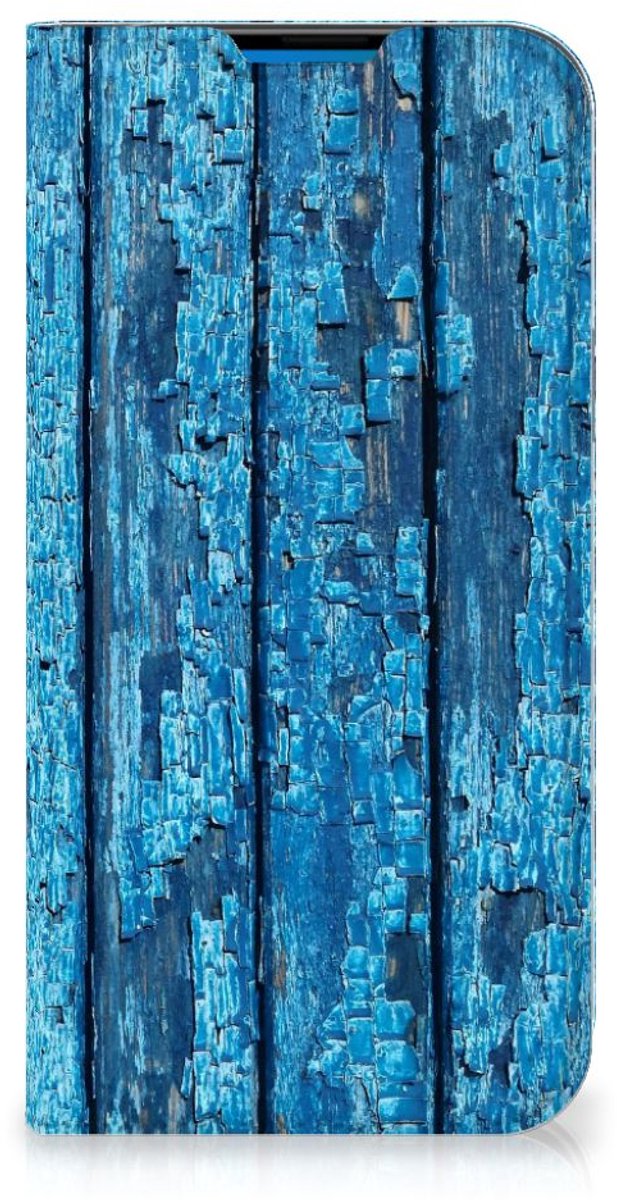 iPhone 14 Pro Max Book Wallet Case Wood Blue