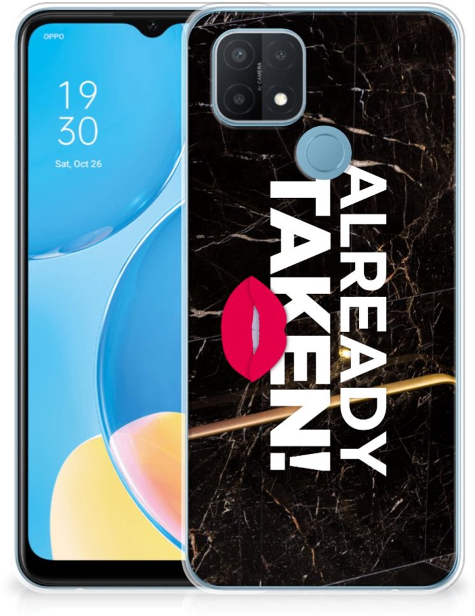 OPPO A15 Siliconen hoesje met naam Already Taken Black