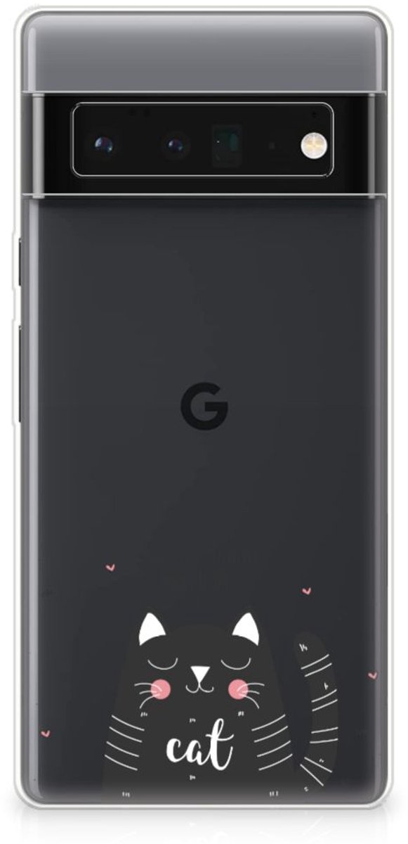 Google Pixel 6 Pro Telefoonhoesje met Naam Cat Good Day
