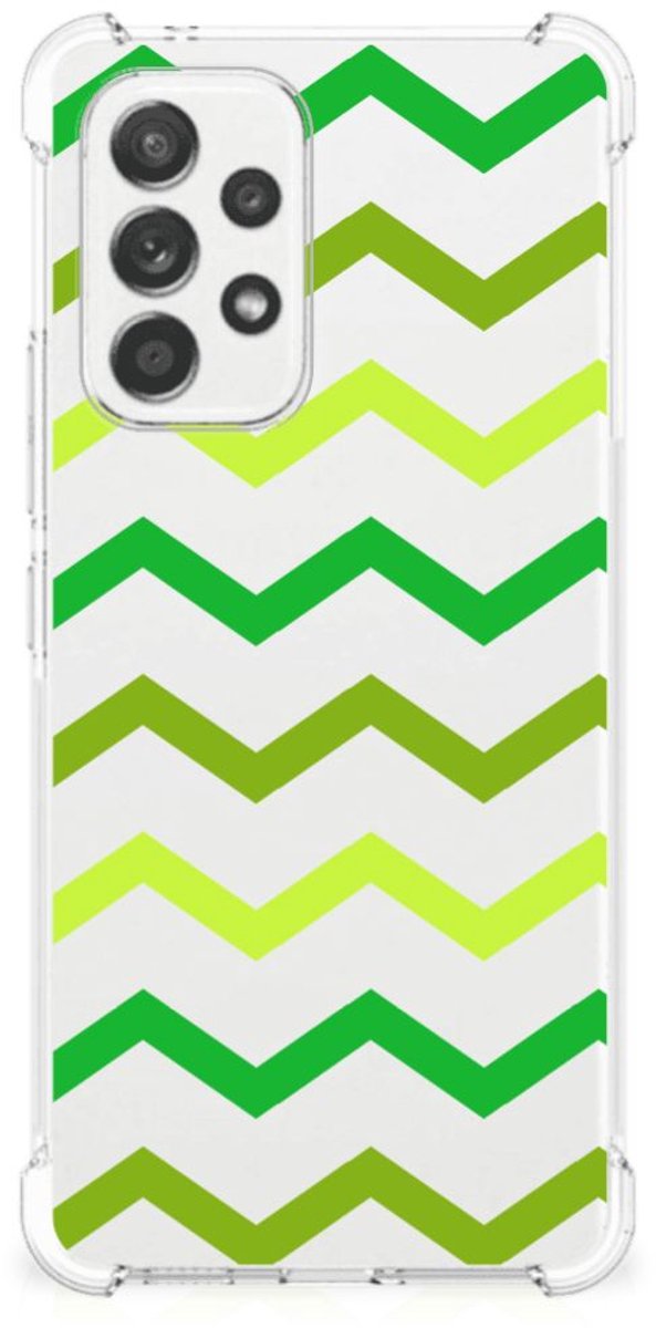 Samsung Galaxy A53 5G Doorzichtige Silicone Hoesje Zigzag Groen