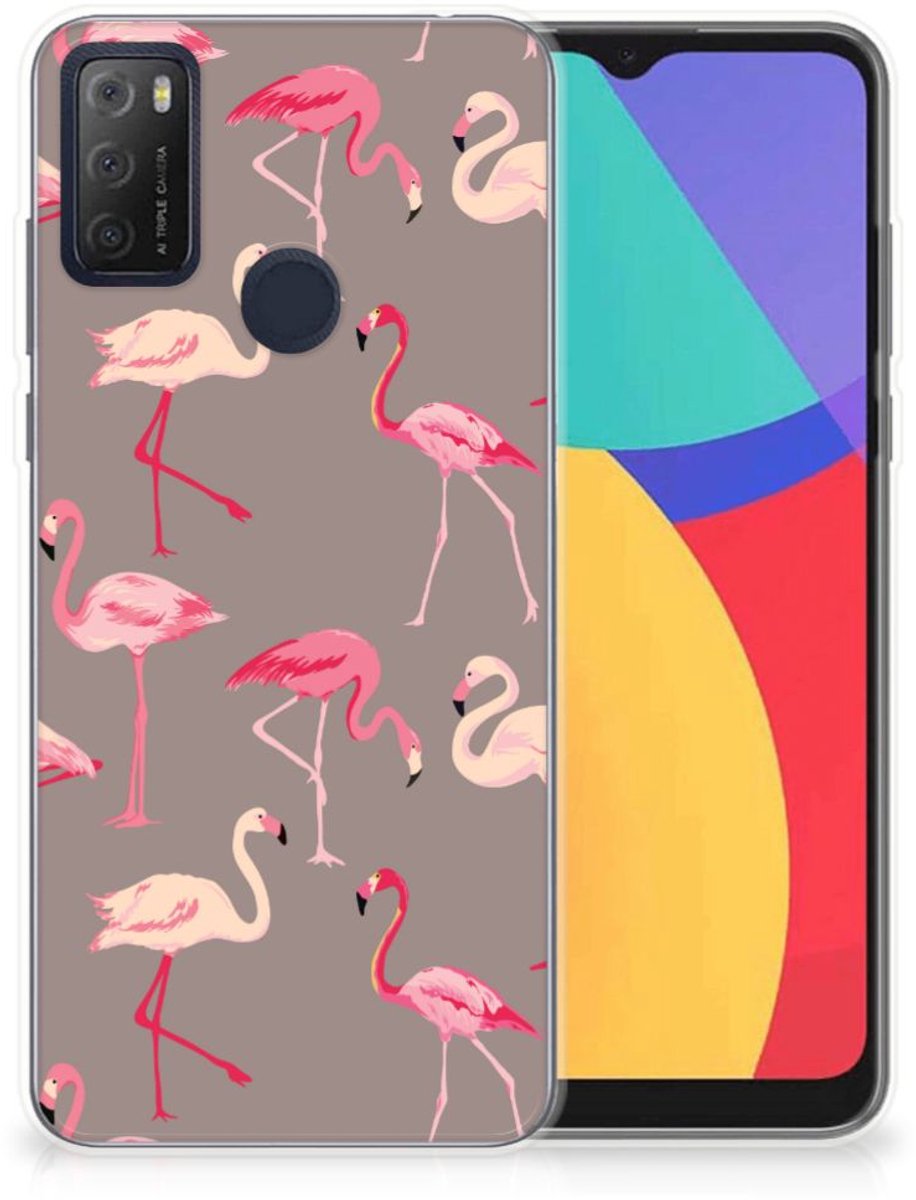 Alcatel 1S (2021) TPU Hoesje Flamingo