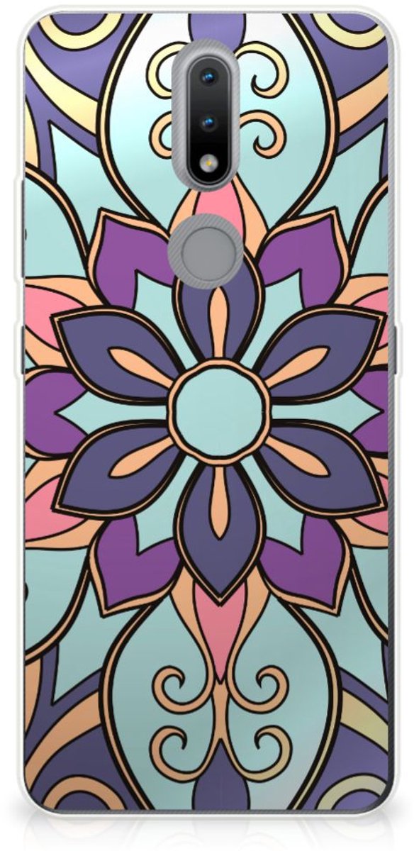 Nokia 2.4 TPU Case Purple Flower