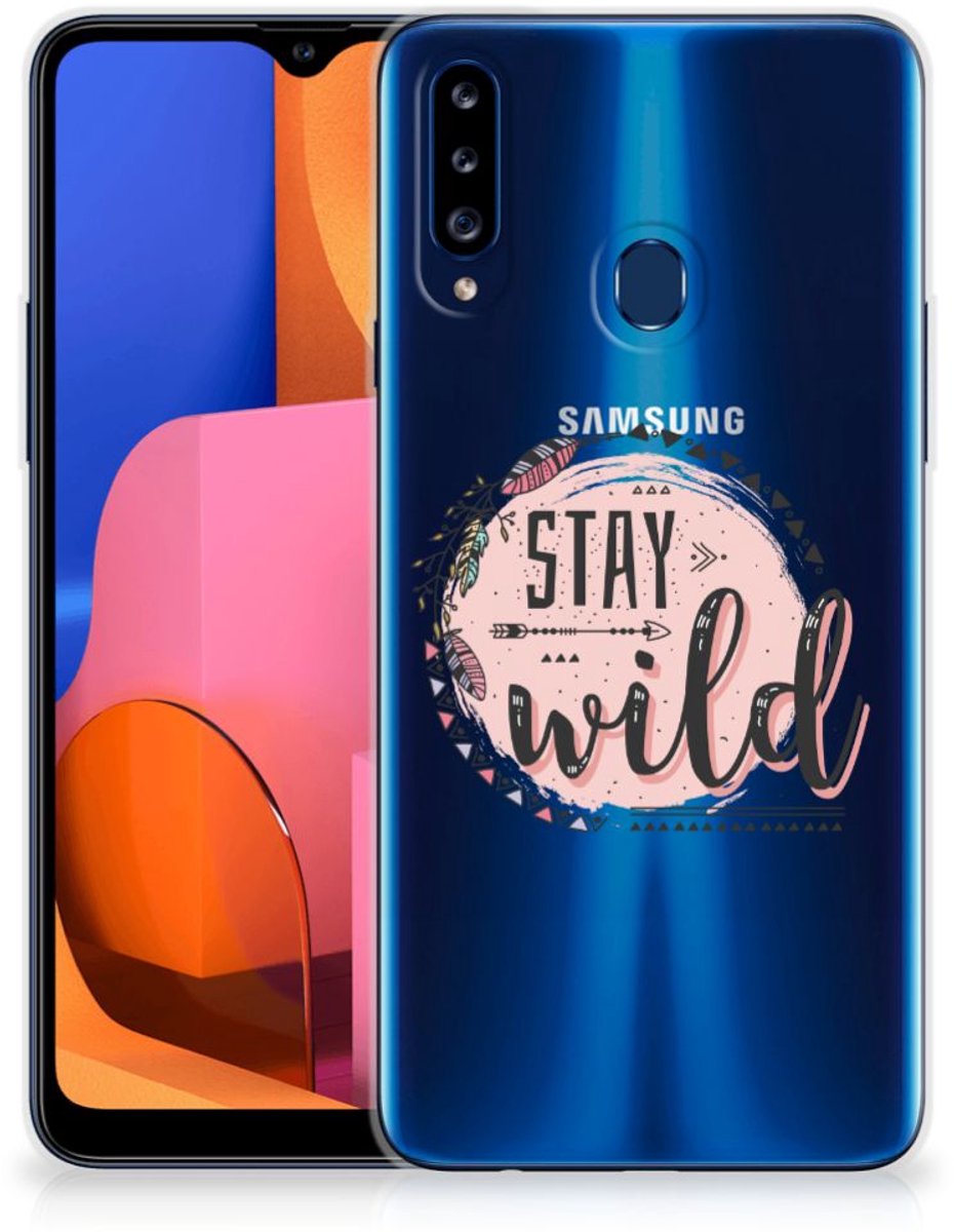 Samsung Galaxy A20s Telefoonhoesje met Naam Boho Stay Wild