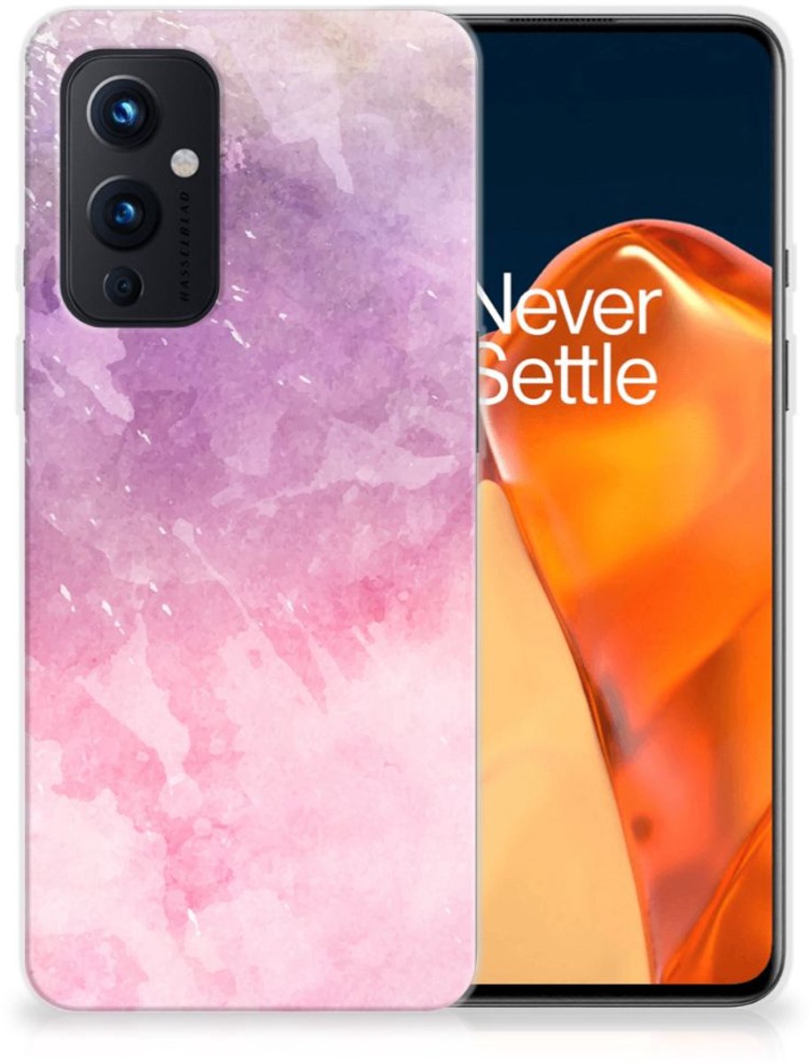 Back Cover voor Hoesje maken OnePlus 9 Pink Purple Paint