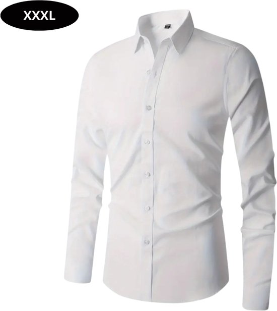 Chemise Nivard Homme - Adultes - Manches longues - Sans repassage - Manches longues - Wit - Taille XXXL