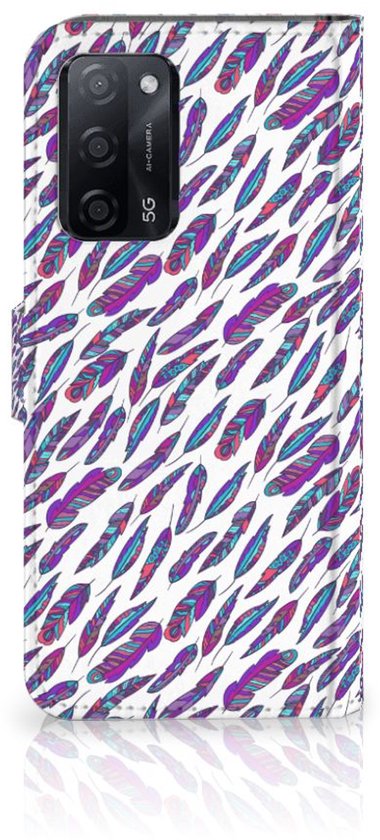 Coque de téléphone OPPO A16/A16s | OPPO A54s Flip Cover Plumes Couleur