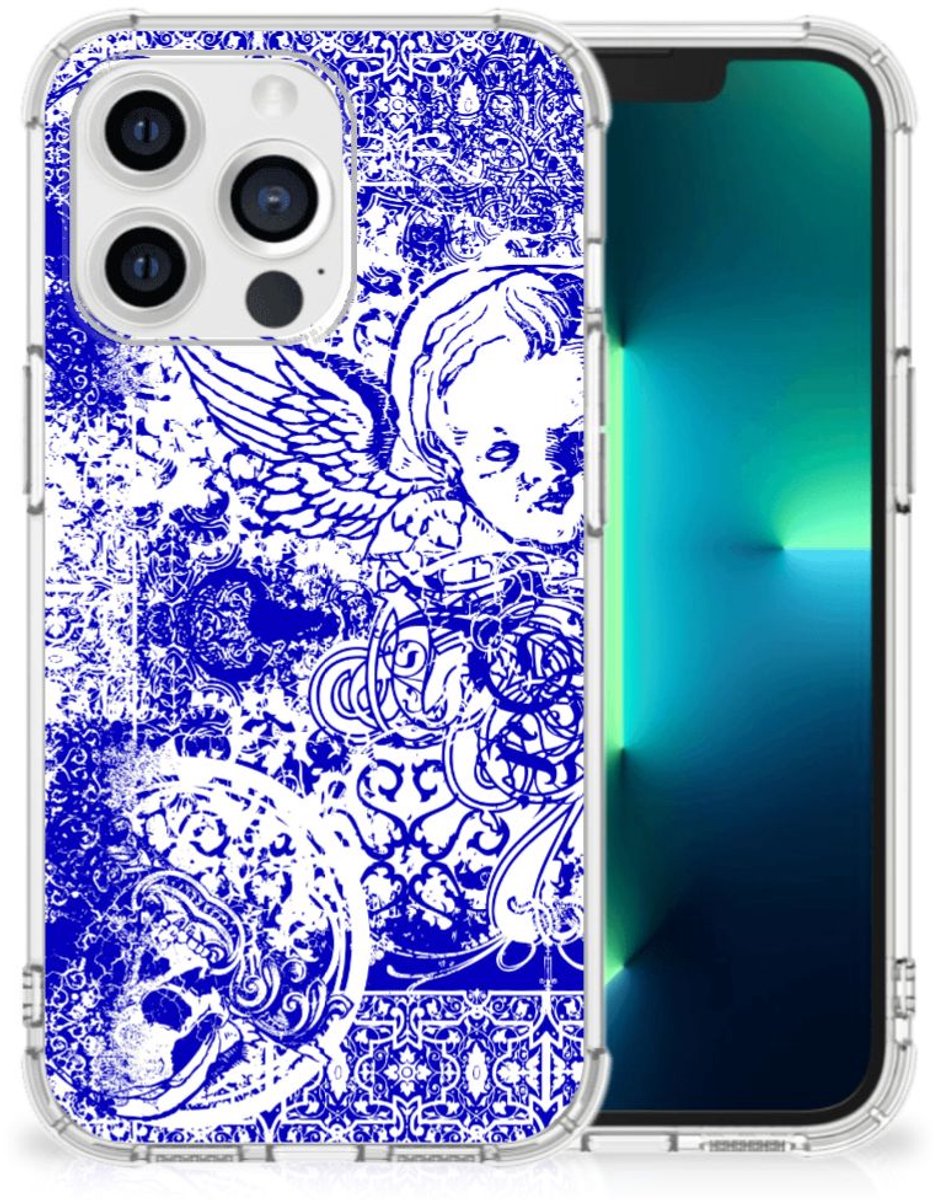 Extreme Case Apple iPhone 13 Pro Angel Skull Blauw