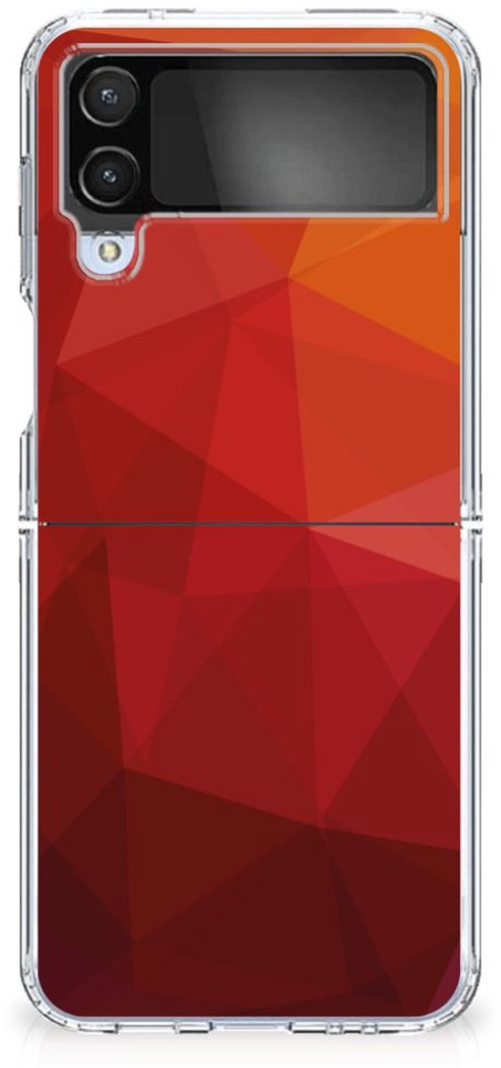 TPU Hoesje voor Samsung Galaxy Z Flip 4 Polygon Red