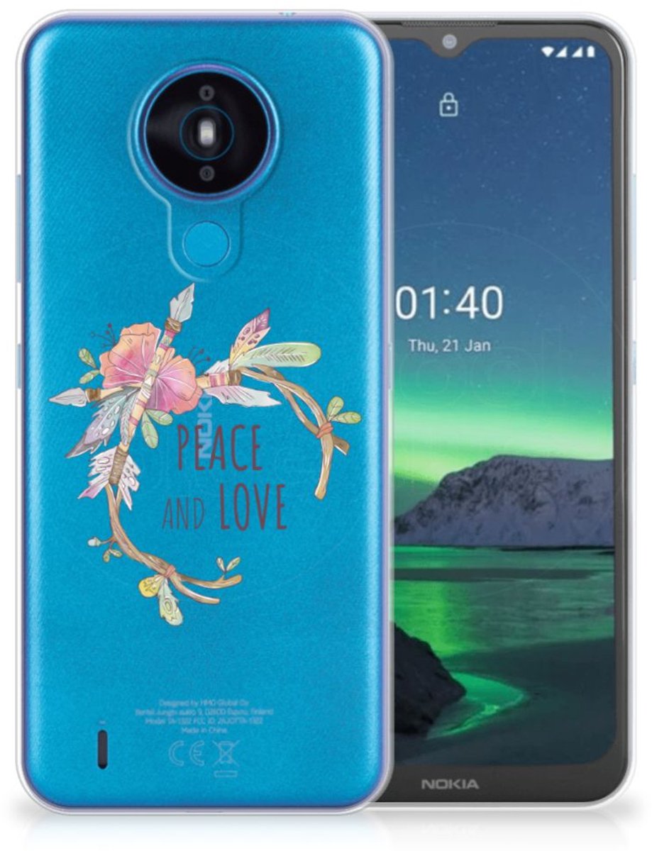Nokia 1.4 Telefoonhoesje met Naam Boho Text