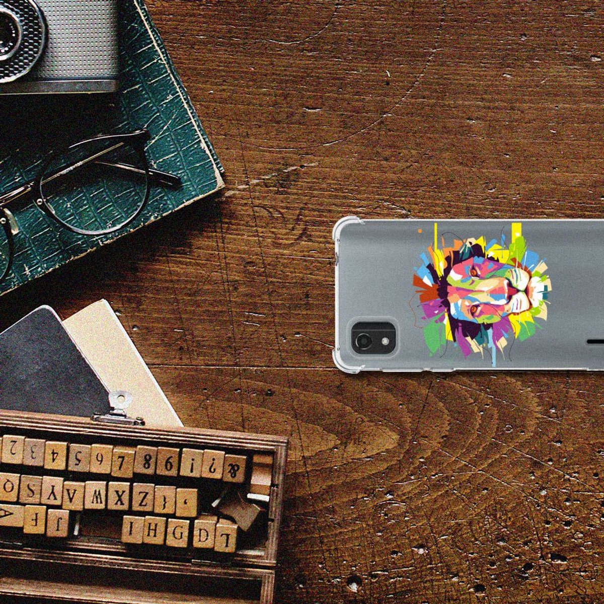 Nokia C2 2nd Edition Stevig Bumper Hoesje Lion Color