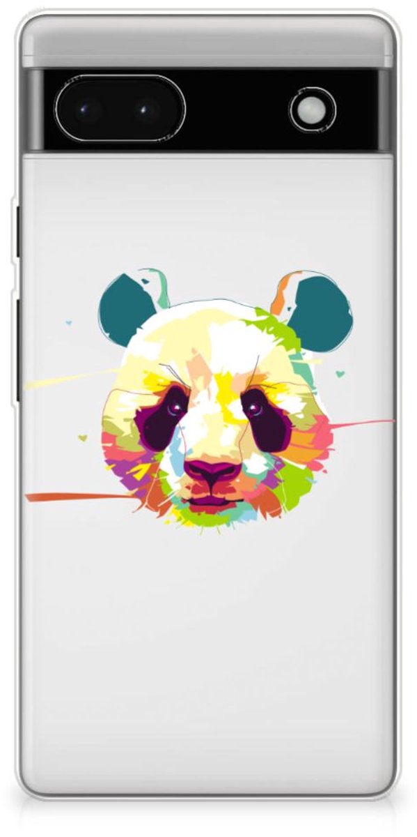 Google Pixel 6A Telefoonhoesje met Naam Panda Color