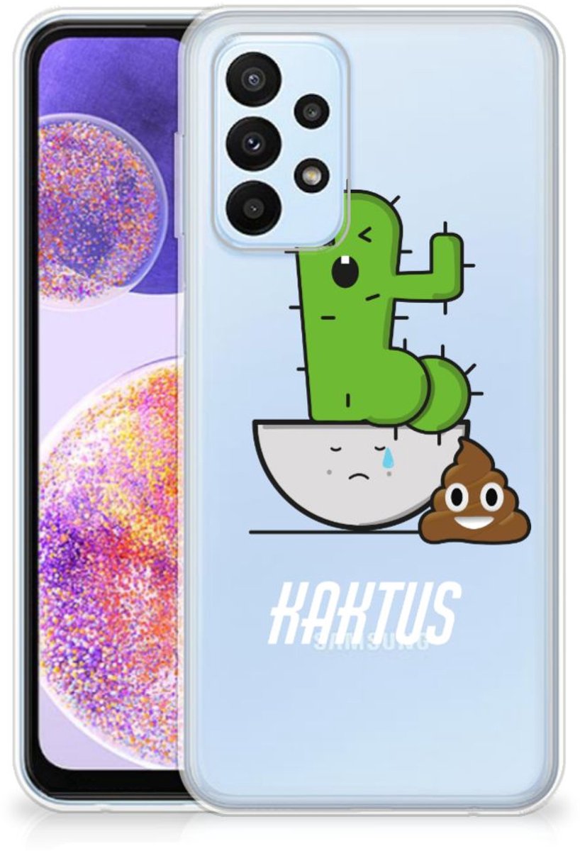 Samsung Galaxy A23 Telefoonhoesje met Naam Cactus Poo
