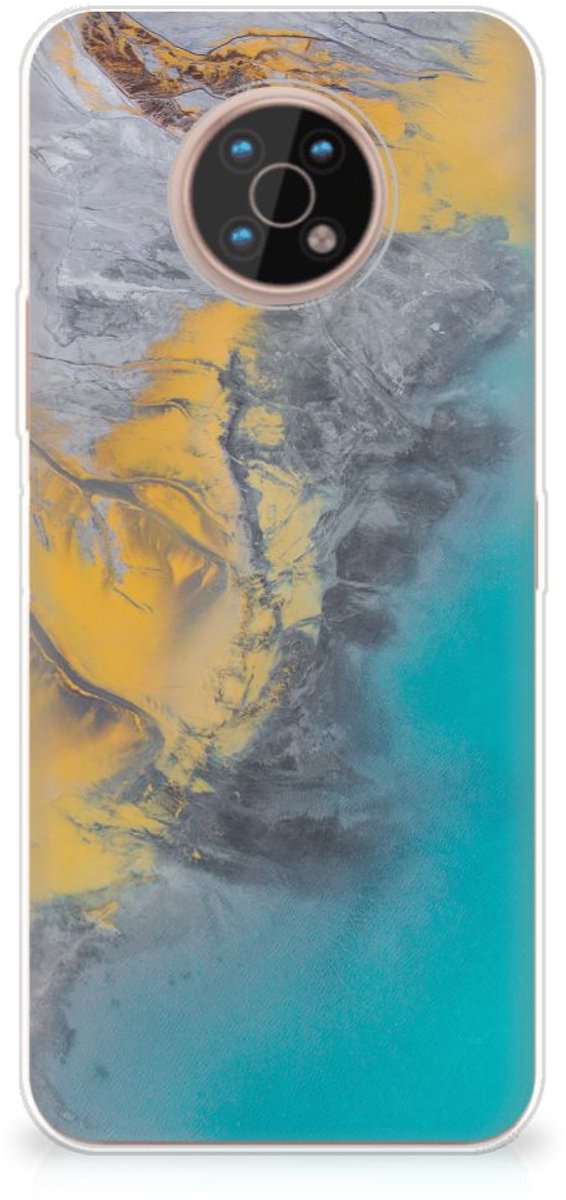 Nokia G50 TPU Siliconen Hoesje Marble Blue Gold