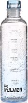 Pulver - Glazen Drinkfles Drinkfles – BPA Vrij – 500 ml - Waterfles met draaidop – Drinkfles – lek vrij - thee / koffie - Healthy - Blauw