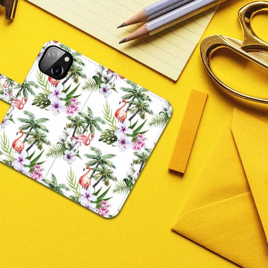 Coque Téléphone Apple iPhone 14 Protection Téléphone Palms Flamingo