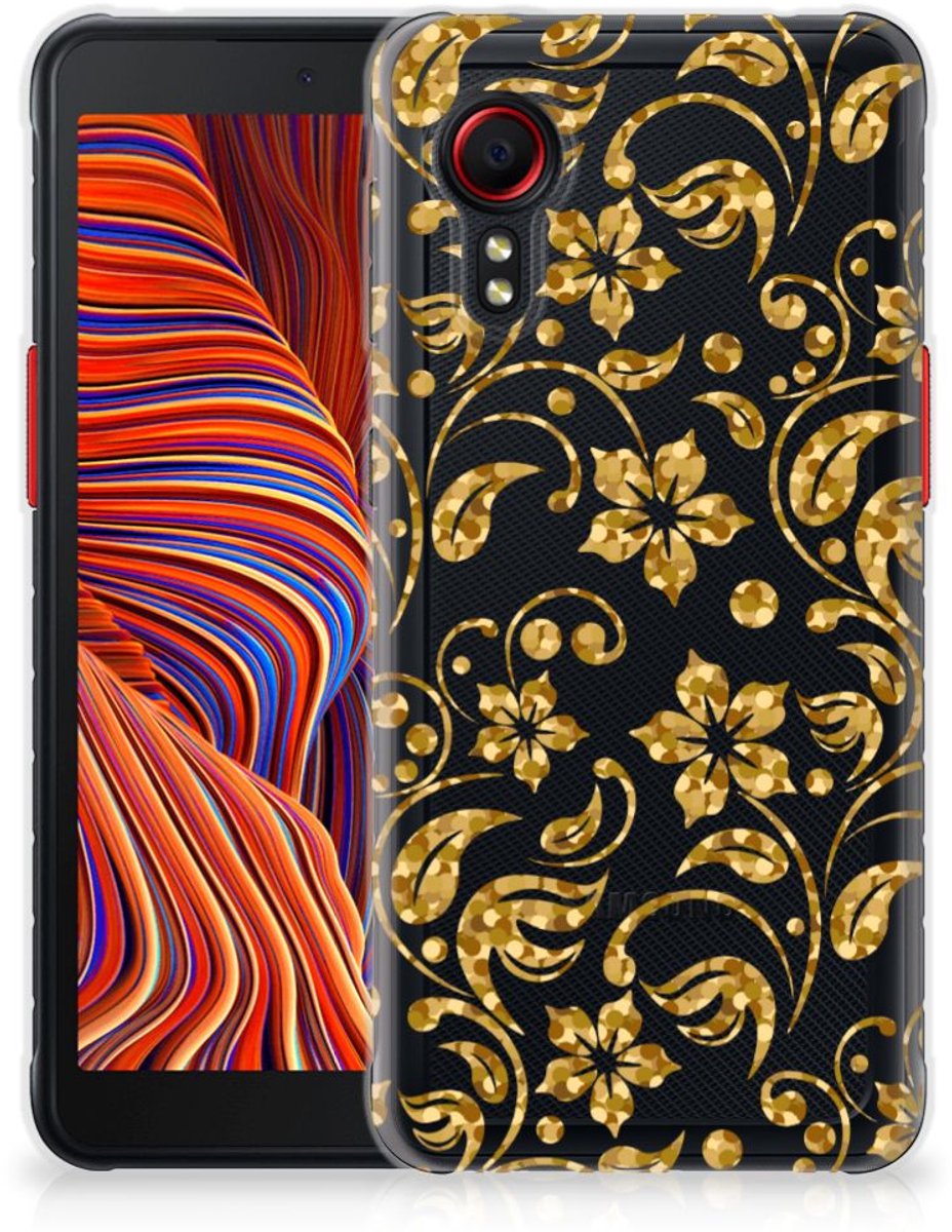 Back Cover voor Samsung Galaxy Xcover 5 TPU Case Gouden Bloemen