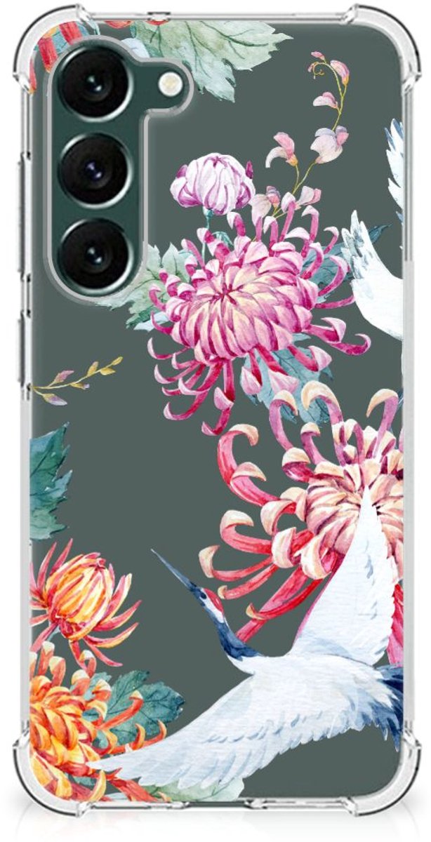 Samsung Galaxy S23 Plus Case Anti-shock Bird Flowers