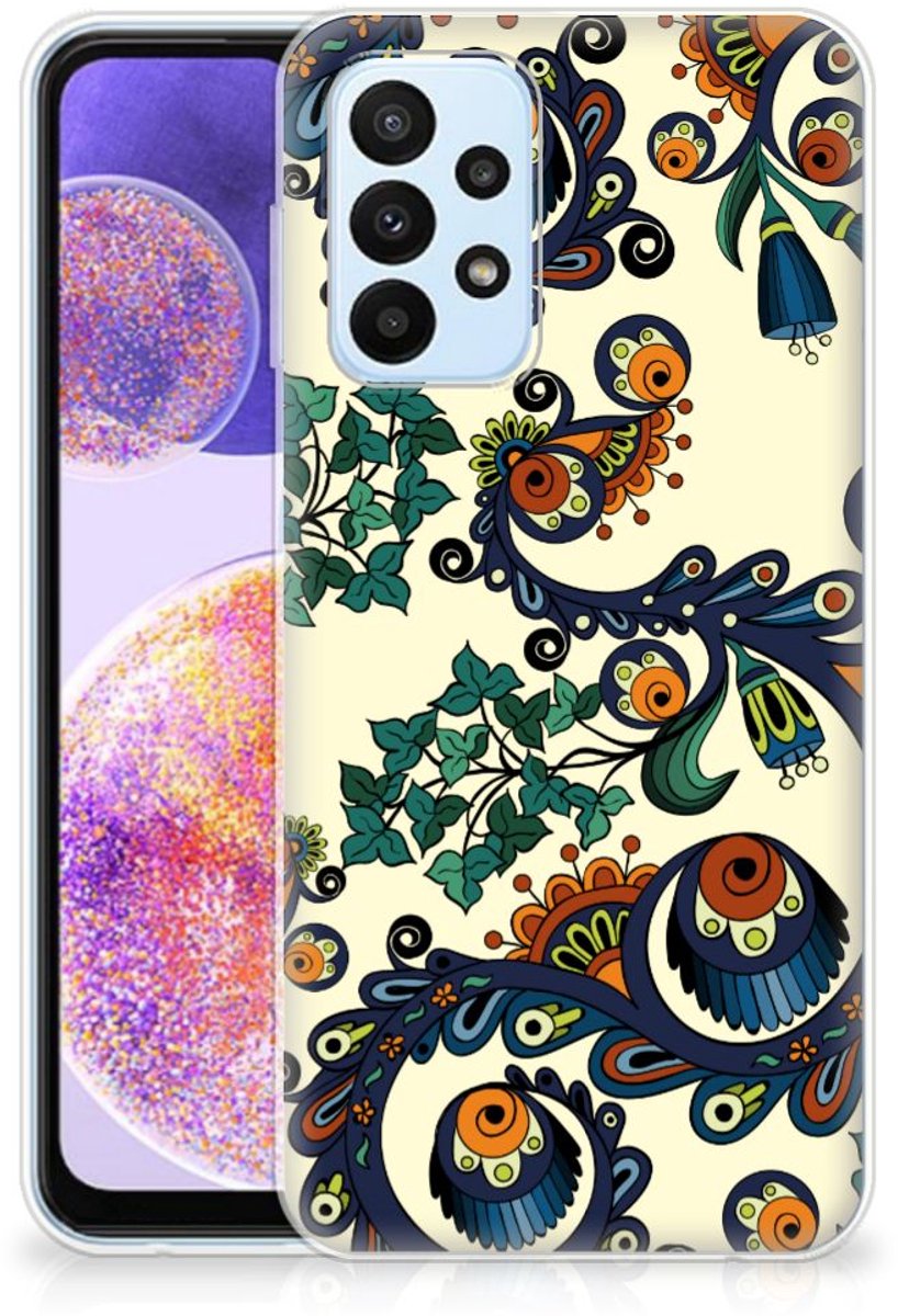 Siliconen Hoesje Samsung Galaxy A23 Barok Flower