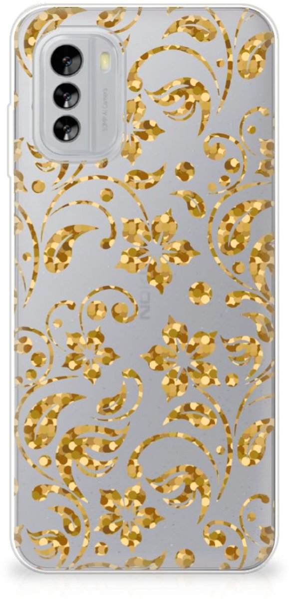 Nokia G60 TPU Case Gouden Bloemen