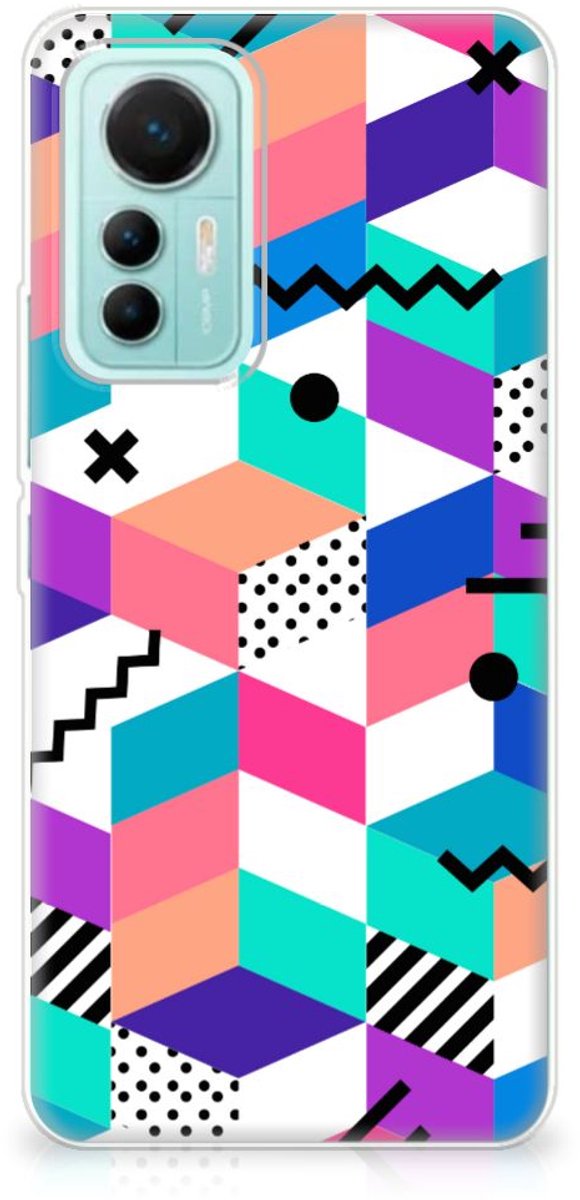 Xiaomi 12 Lite TPU Hoesje Blokken Kleurrijk