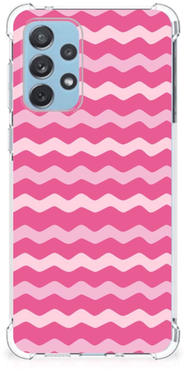 Samsung Galaxy A73 Doorzichtige Silicone Hoesje Waves Pink