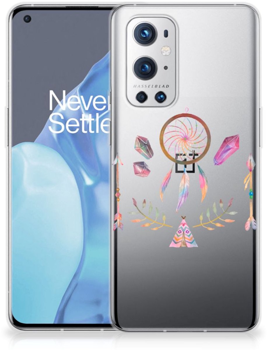 TPU Hoesje voor OnePlus 9 Pro Telefoonhoesje met Naam Boho Dreamcatcher