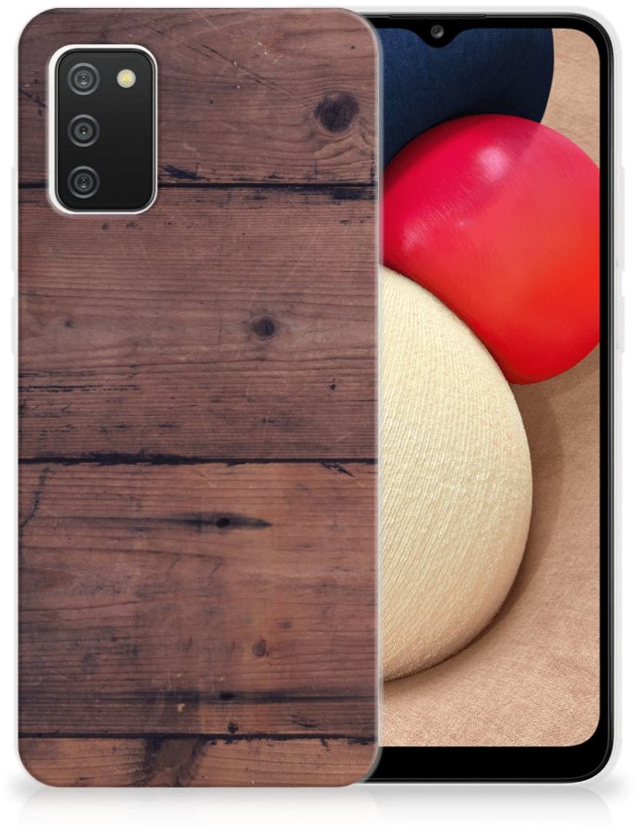 Samsung Galaxy A02s Bumper Hoesje Old Wood