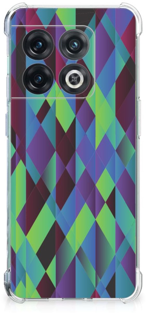 TPU Case Anti-Shock voor OnePlus 10 Pro Shockproof Case Abstract Green Blue