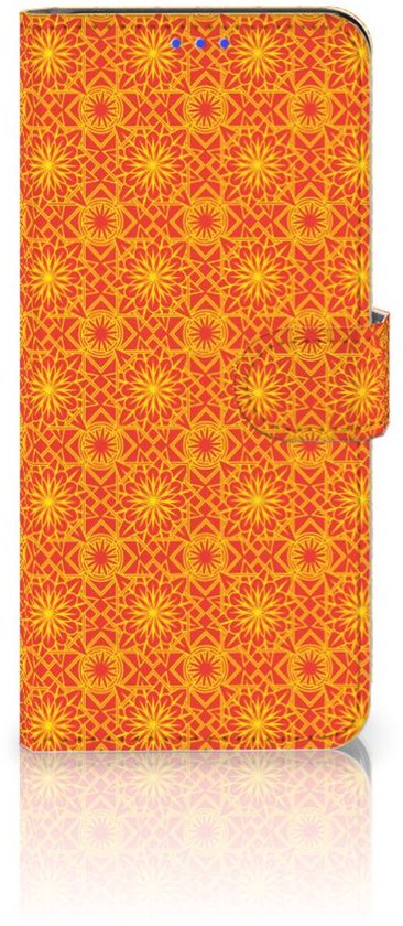 PU Premium Housse pour OPPO Reno5 Z | A94 5G Portefeuille Batik Orange
