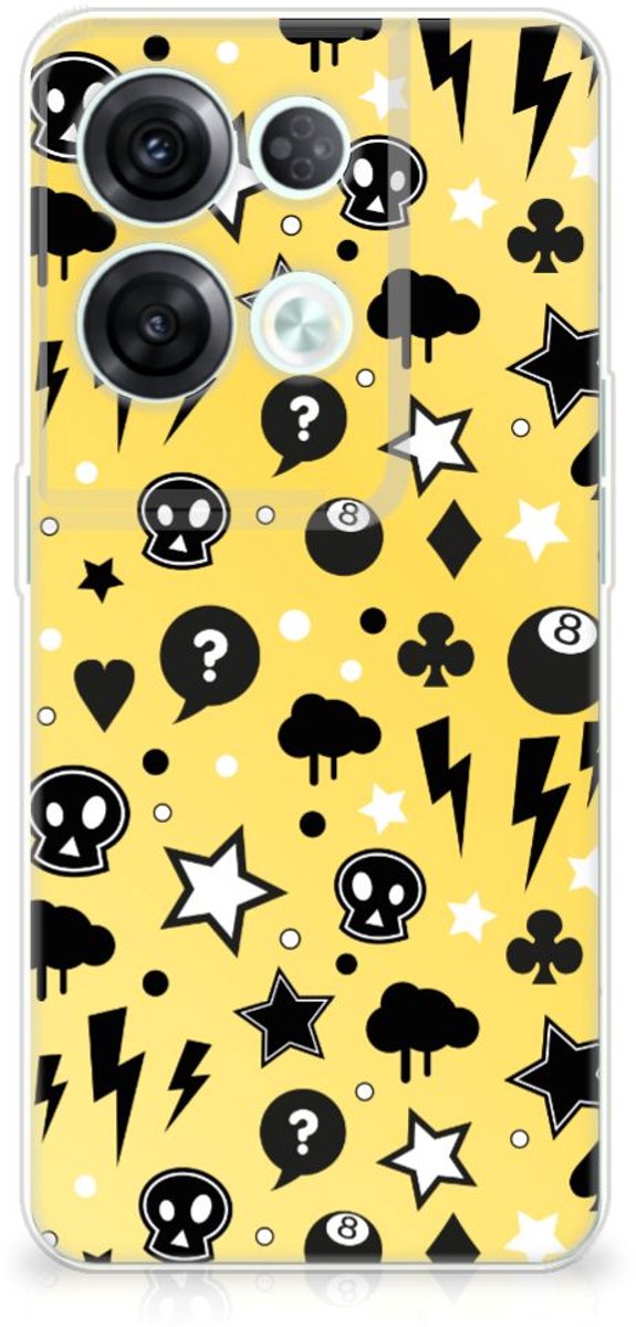 Silicone Back Case OPPO Reno8 Pro Punk Geel