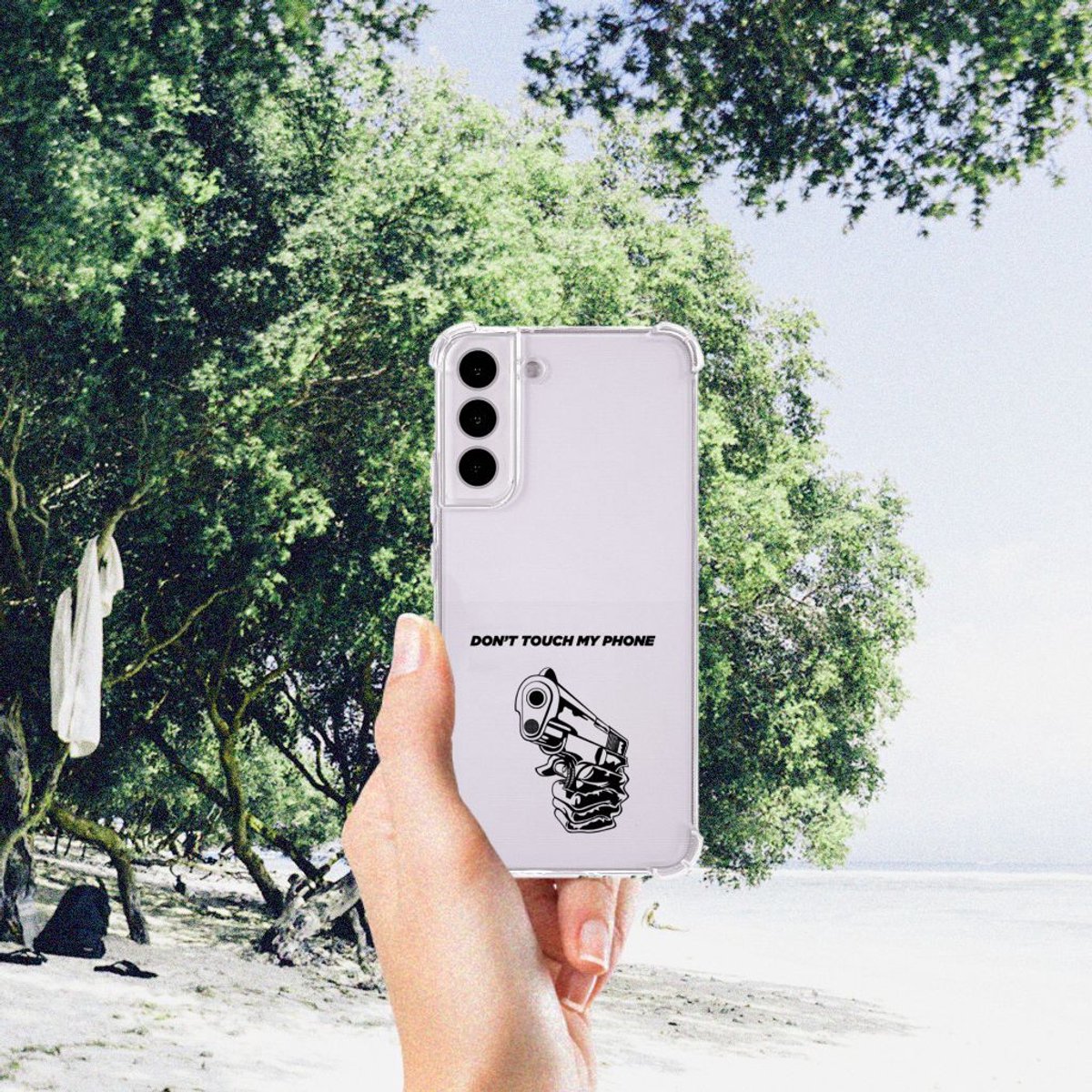 Samsung Galaxy S22 Plus Anti Shock Case Gun Don't Touch My Phone