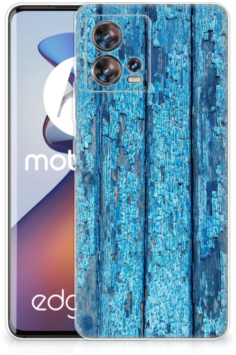 Motorola Edge 30 Fusion Bumper Hoesje Wood Blue