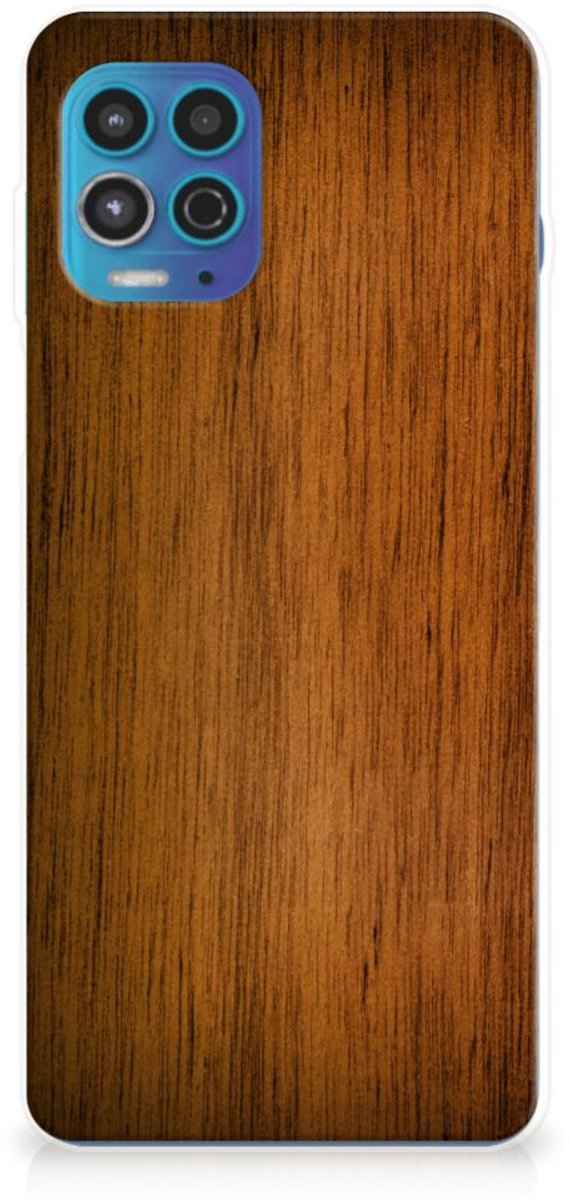 Motorola Moto G100 Bumper Hoesje Donker Hout