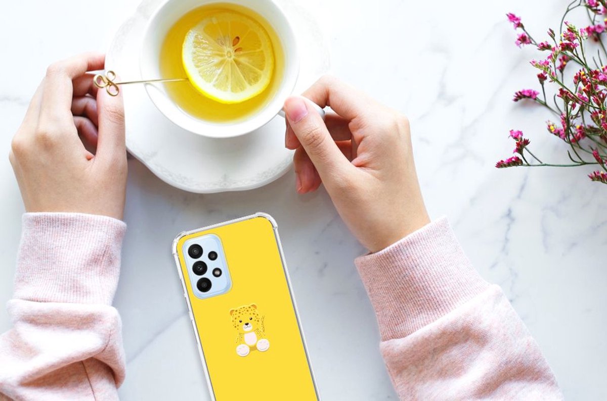 Samsung Galaxy A23 Stevig Bumper Hoesje Baby Leopard
