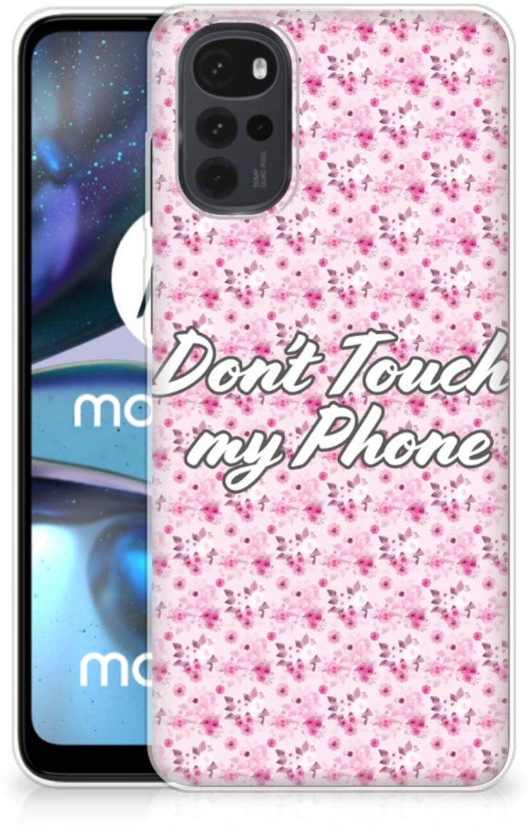 Motorola Moto G22 Silicone-hoesje Flowers Pink DTMP