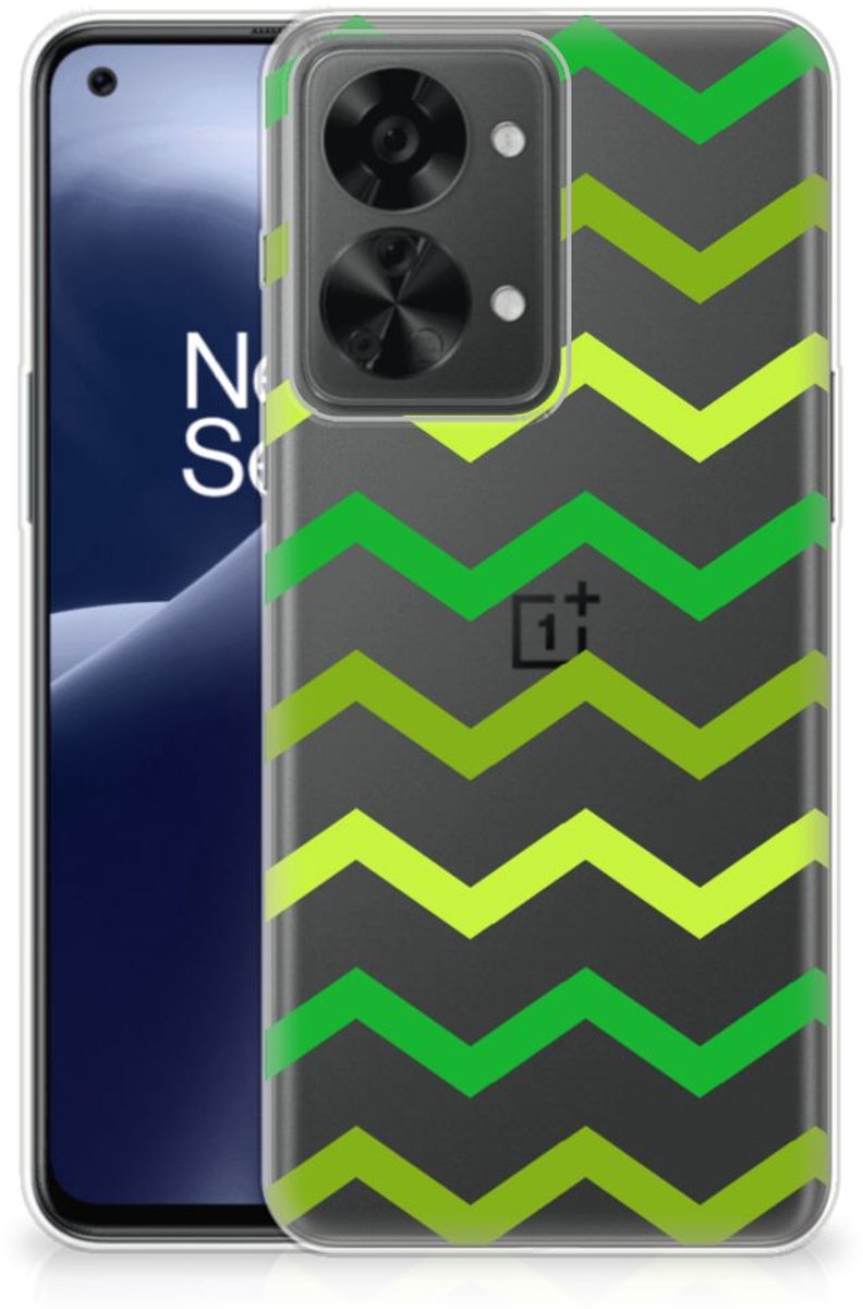 OnePlus Nord 2T TPU bumper Zigzag Groen
