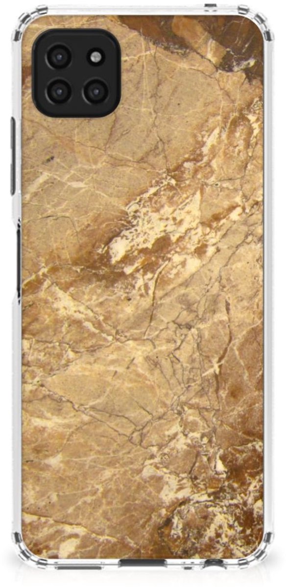 Samsung Galaxy A22 5G Anti-Shock Hoesje Marmer Creme