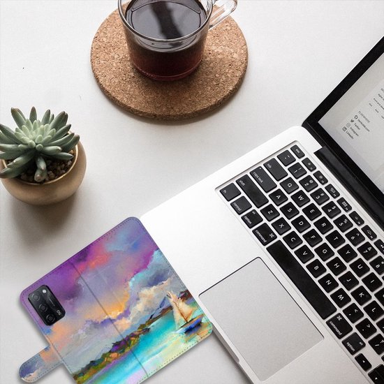 Coque OPPO A16 | A16s PU Etui Housse en PU Cuir Portefeuille de Protection Bateau