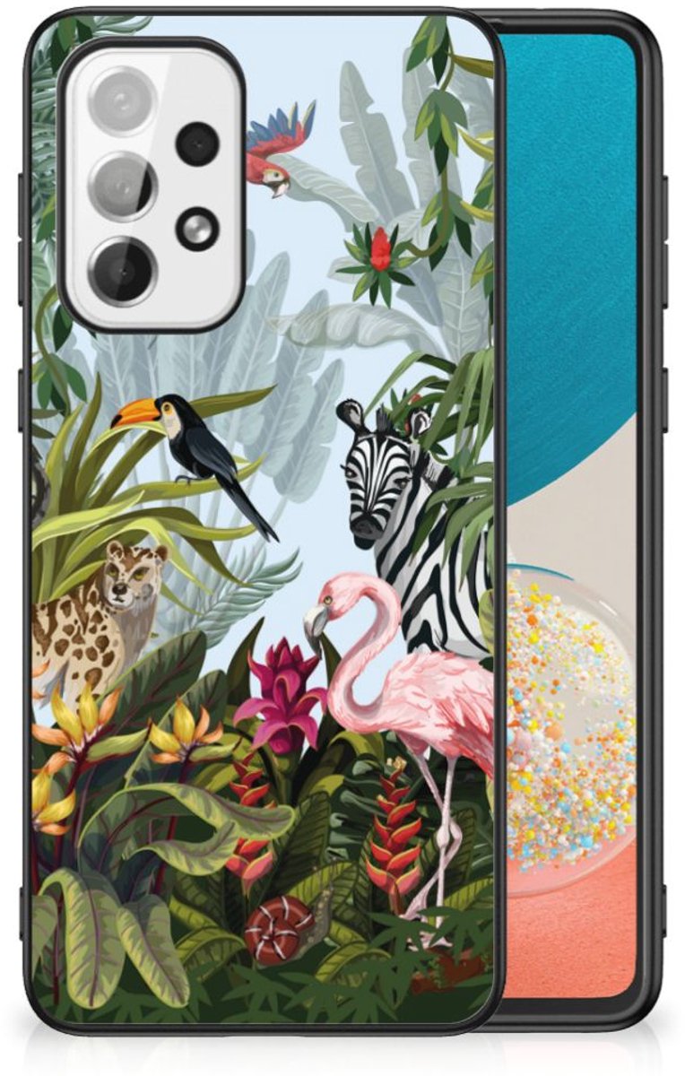 Back Cover voor Dierenprint Telefoonhoesje voor Samsung Galaxy A73 Jungle