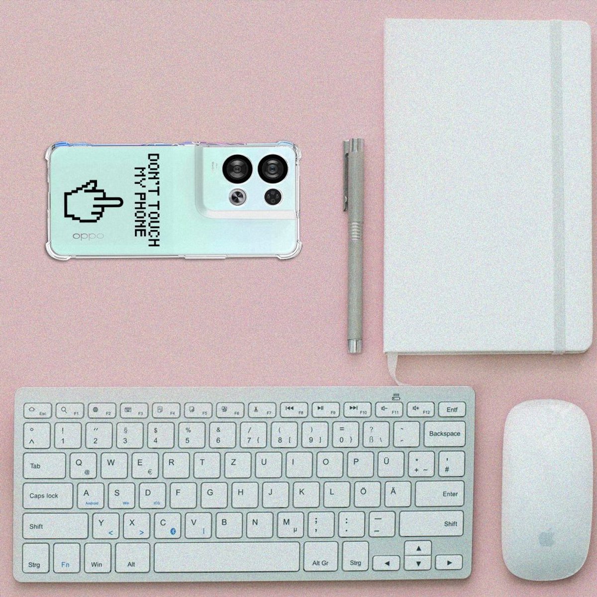 TPU Case Anti-Shock voor OPPO Reno8 Anti Shock Case Finger Don't Touch My Phone