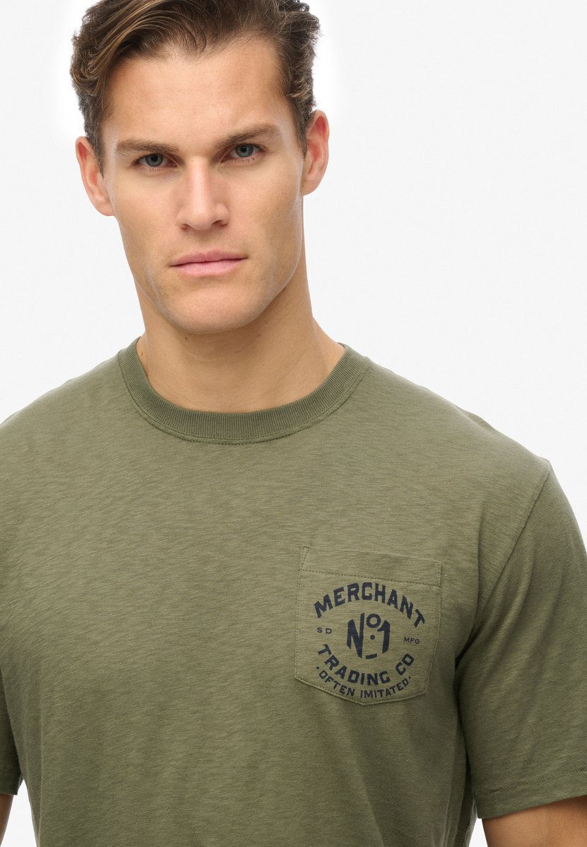 Superdry The Merchant Store Grafisch T-shirt Heren T-shirts Groen