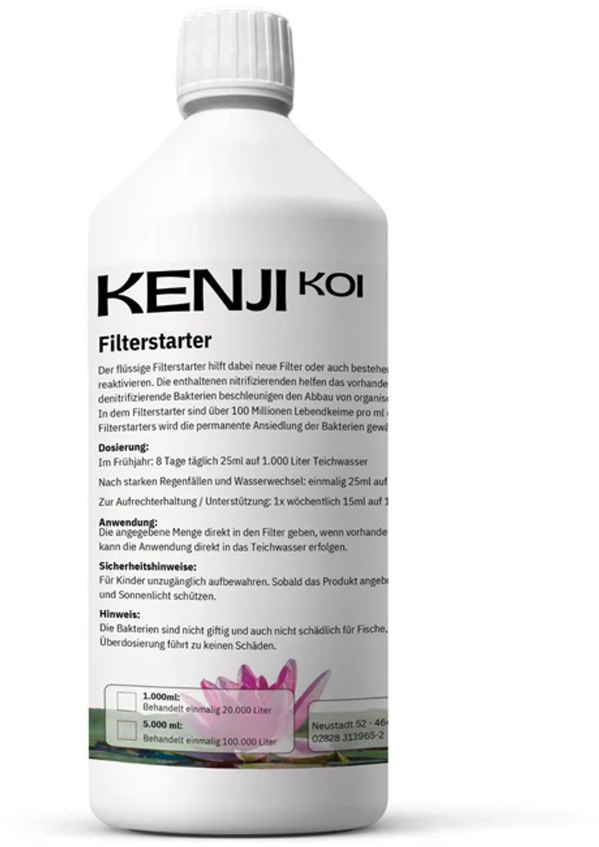 KENJI KOI Filterstarter - 500ml - Vloeibare Filterstart - De Beste Waterkwaliteit - Vijver - Vijveronderhoud - Bacteriën