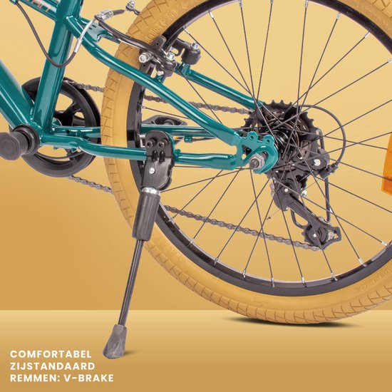 Vélo pour enfants Verdant Bike pour garçons, 20 pouces vert, taille de roue sélectionnable parmi 6 vitesses Shimano de 6 à 10 ans, réglable en hauteur