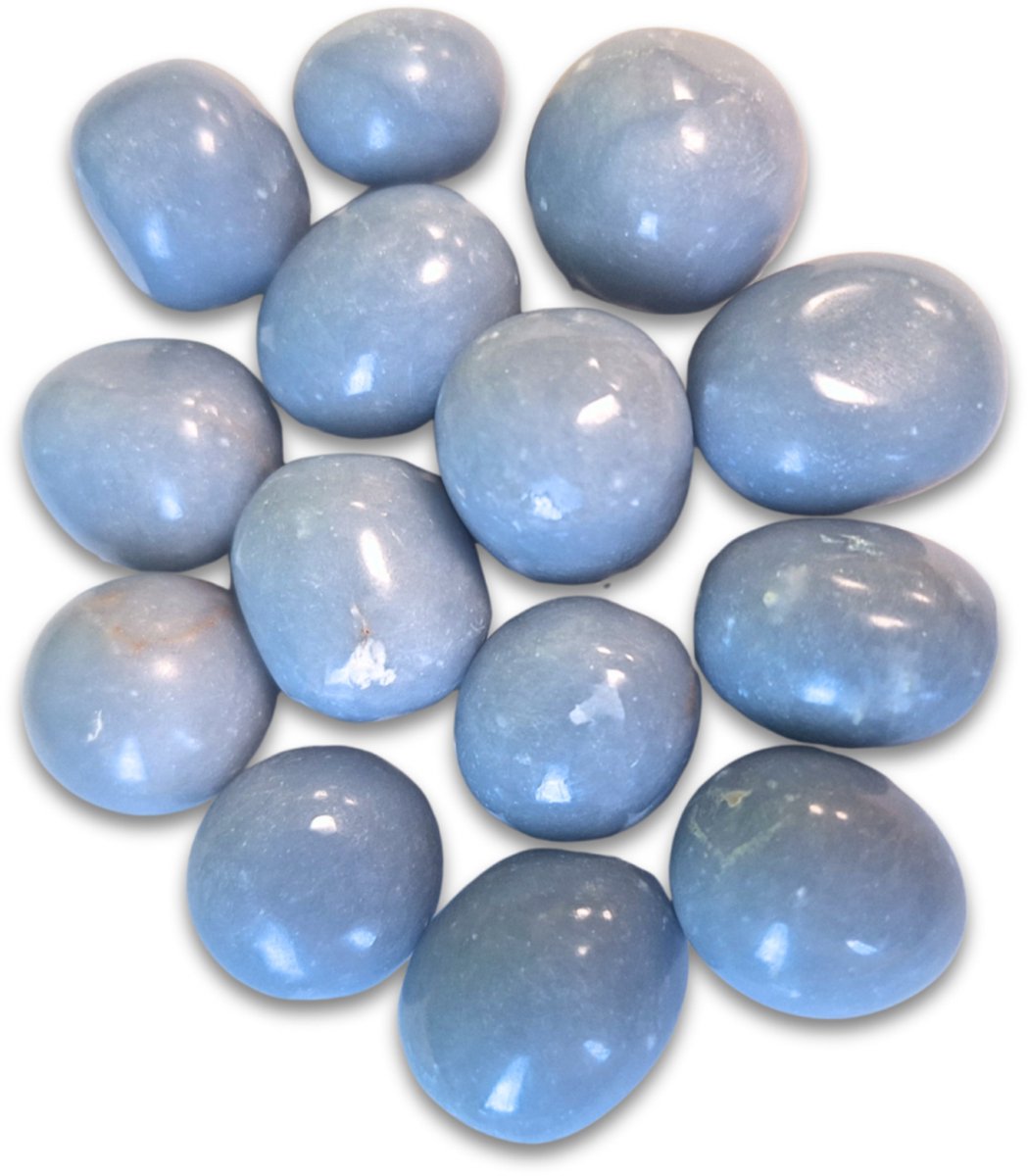 Ruben Robijn Angeliet trommelstenen 250 gr. (mt3) Blauw