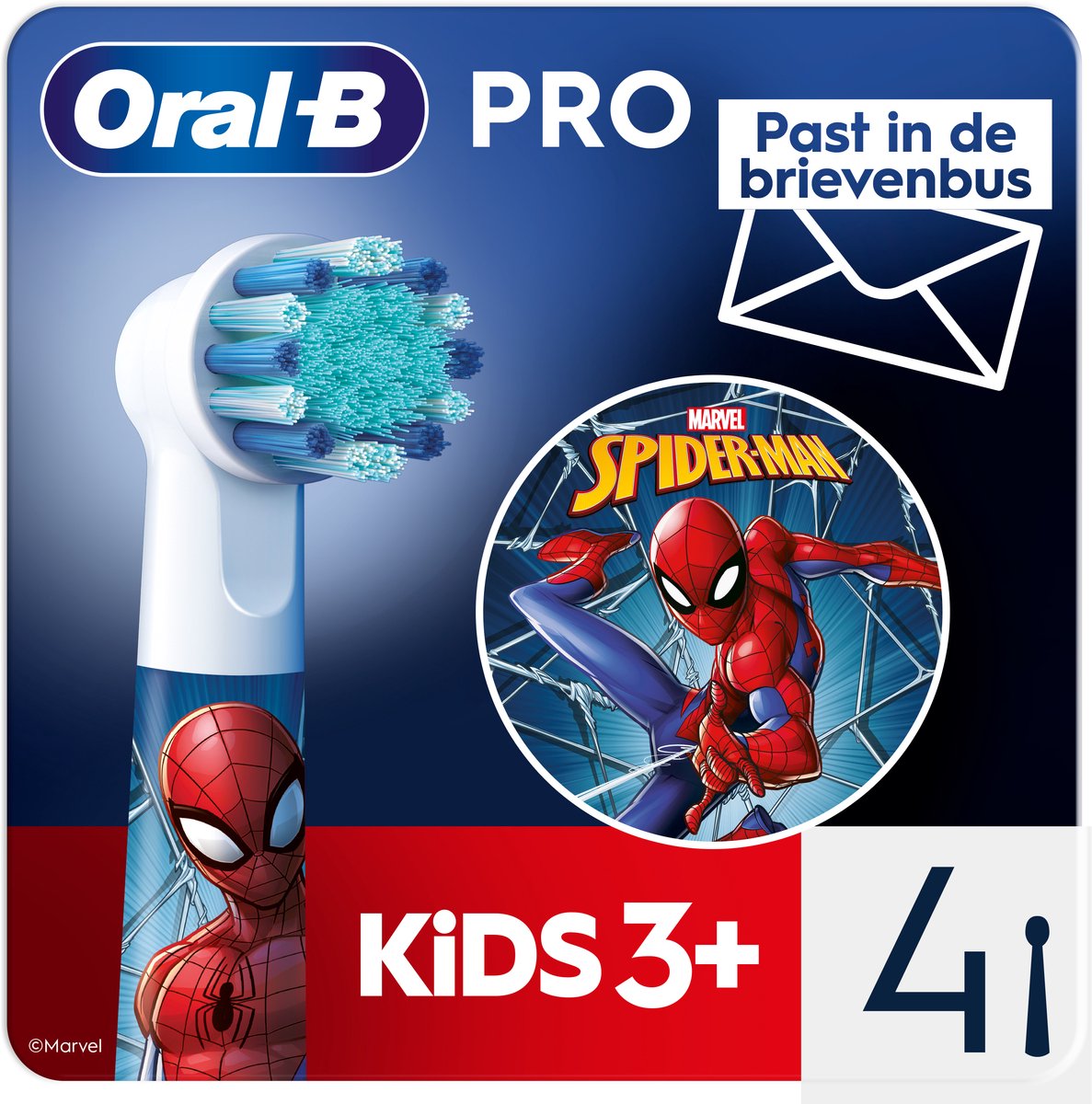 Oral-B Pro Kids - Opzetborstels - Met Spider-Man - 4 Stuks