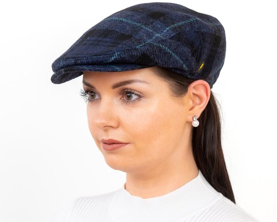 Hatman of Ireland Flat Cap Aran Sky, 100% Iers Scheerwol maat L/XL (59-61cm)