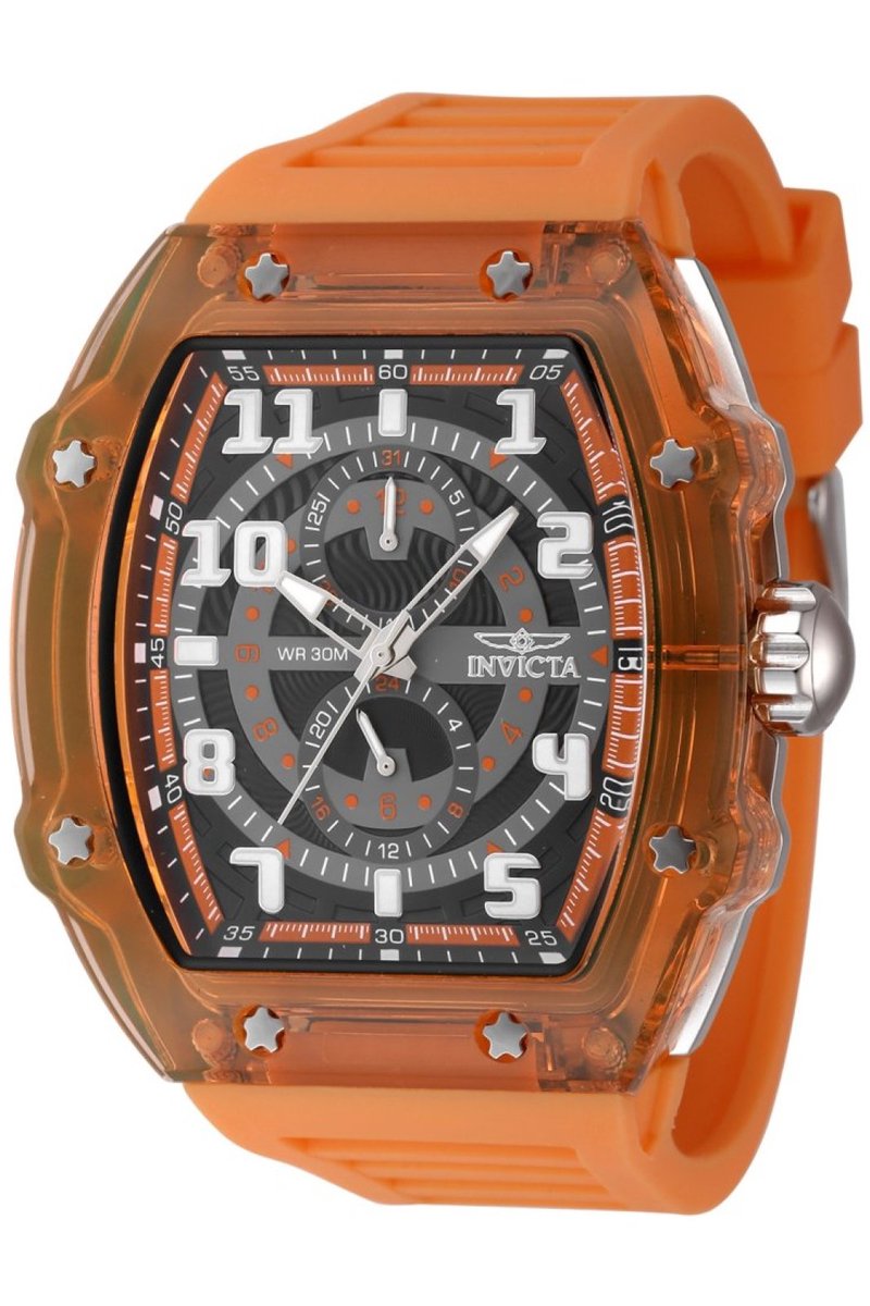 Invicta Racing 48446 Heren Horloge - Waterdicht - Analoog - Quartz Uurwerk - Plastic met zwarte Wijzerplaat - 48mm